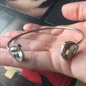 Rhinestone and silver bangle